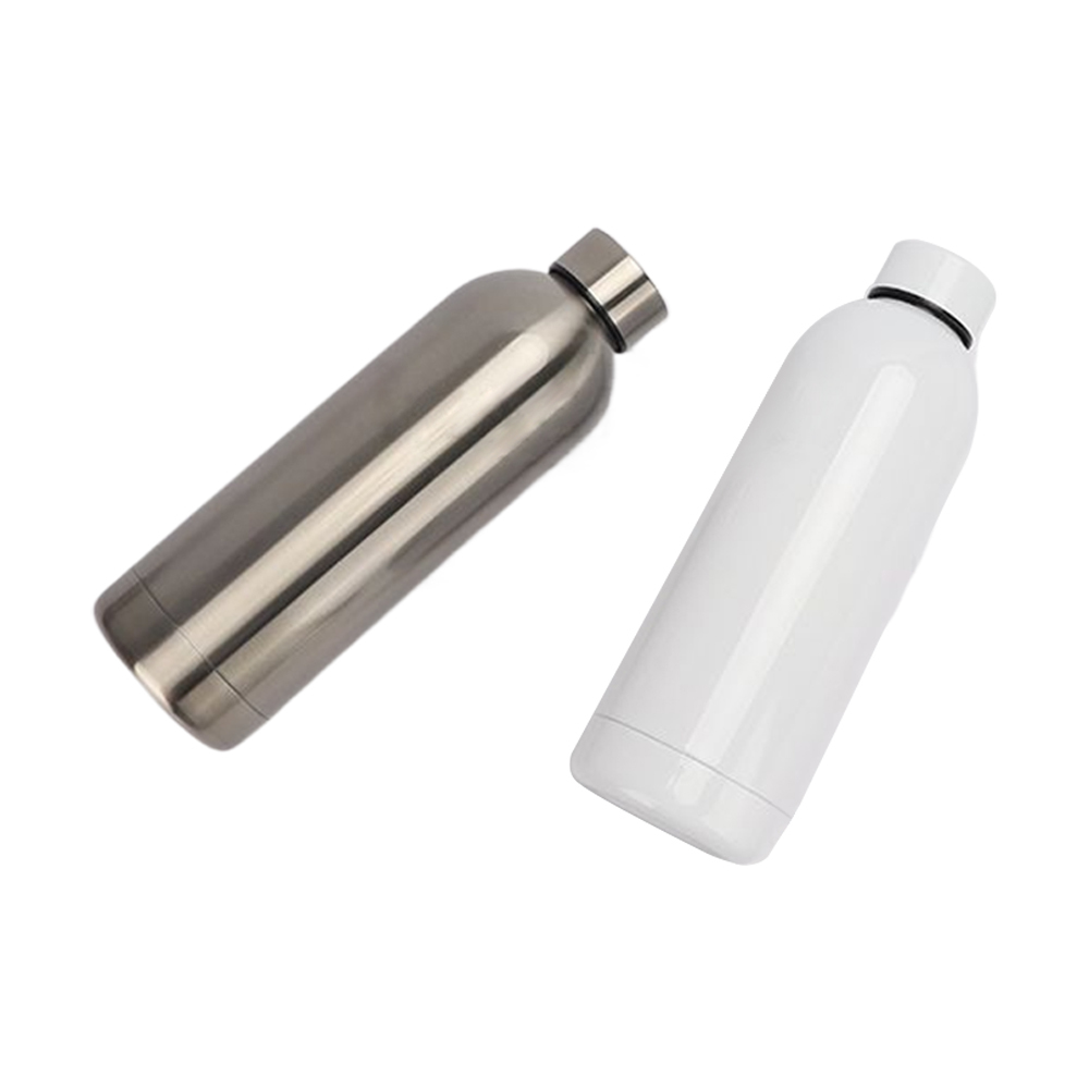 Wholesale Price 500ML Blank Sublimation Vacuum Flasks Customized Stainless Steel Water Bottle With White and Silver Color