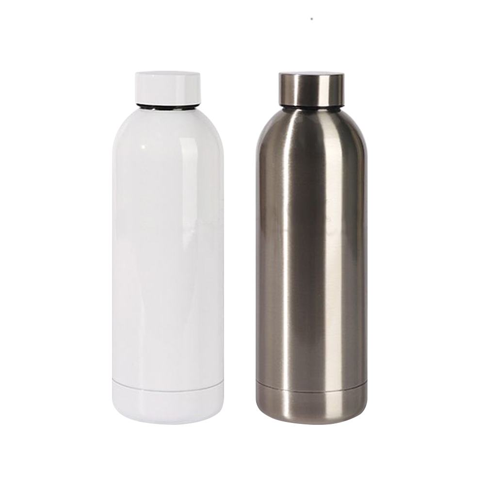 Wholesale Price 500ML Blank Sublimation Vacuum Flasks Customized Stainless Steel Water Bottle With White and Silver Color
