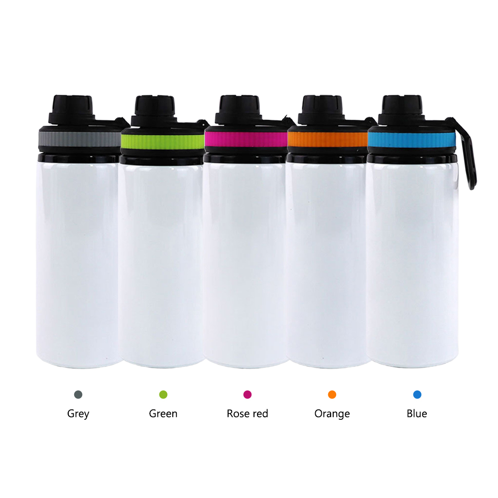 Wholesale Price Blank Sublimation Aluminum Sports Bottle DIY Customized Mountaineering Water Bottle With Sealing Cup Lid