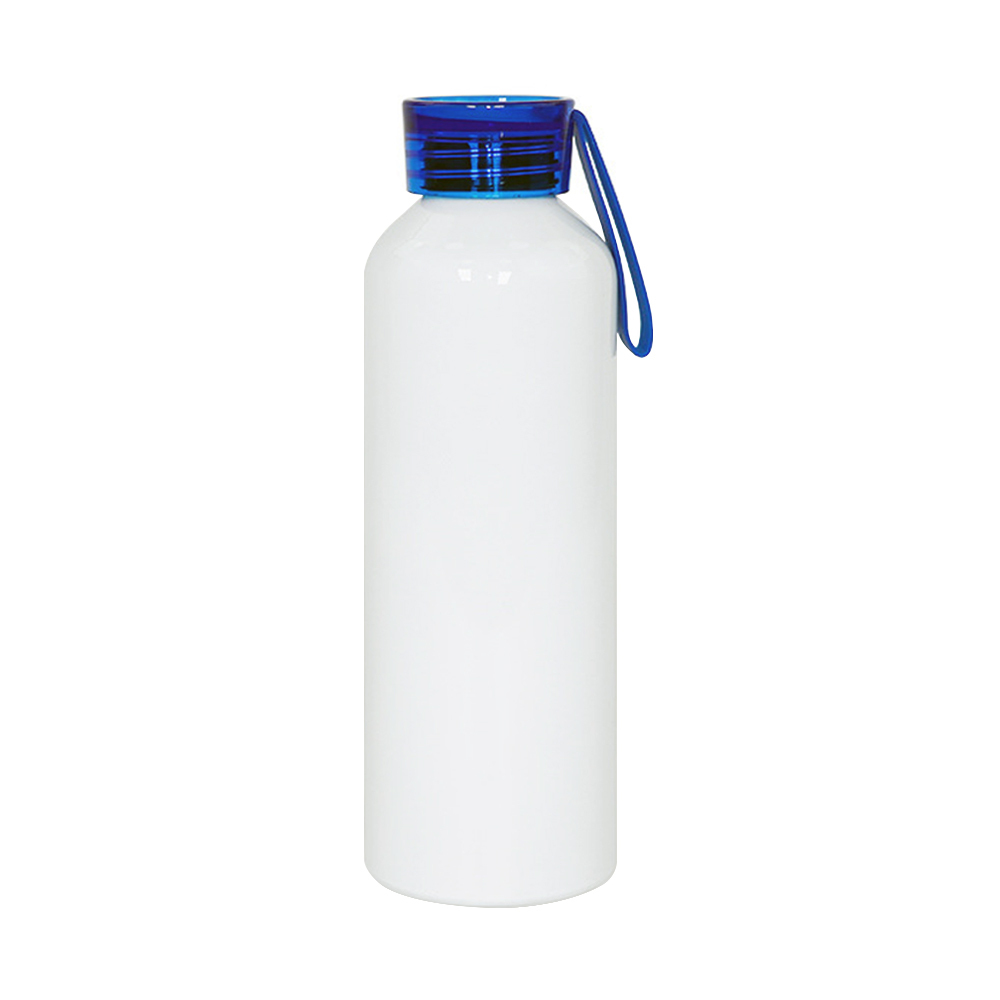 50pcs per carton Sublimation Blank White Aluminum Sports Bottle With Silicone Colorful Cover and Strap