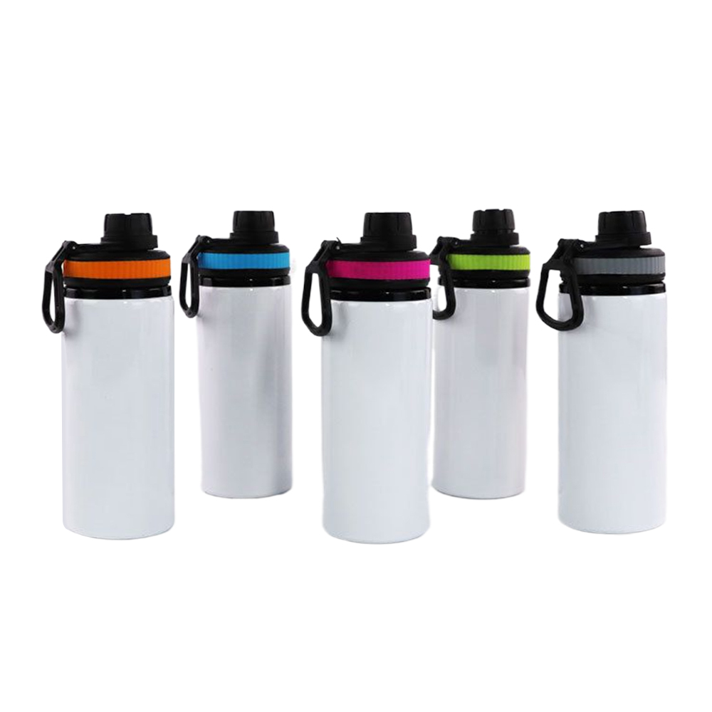 Wholesale Price Blank Sublimation Aluminum Sports Bottle DIY Customized Mountaineering Water Bottle With Sealing Cup Lid