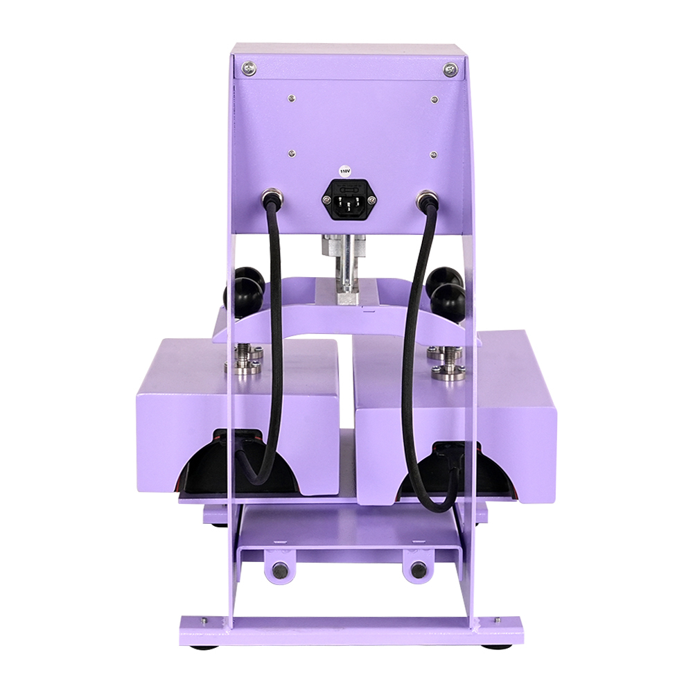 Automatic Electric Dual-Heads Shin Guards Heat Press Machine Purple Color Sublimation Shin Guard Machine