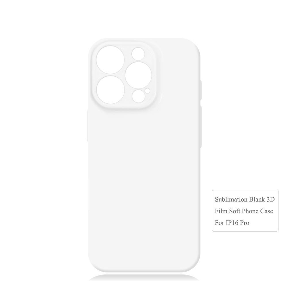 For iPhone 16 / IP 16 Pro max / IP 16 Plus 3D Soft Full Wrapped Film Sublimation Phone Cases With Glossy Surface