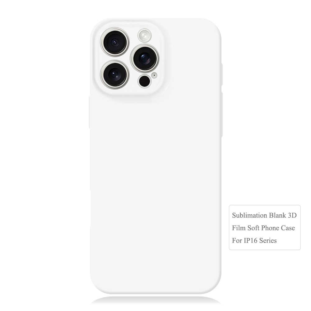 For iPhone 16 / IP 16 Pro max / IP 16 Plus 3D Soft Full Wrapped Film Sublimation Phone Cases With Glossy Surface