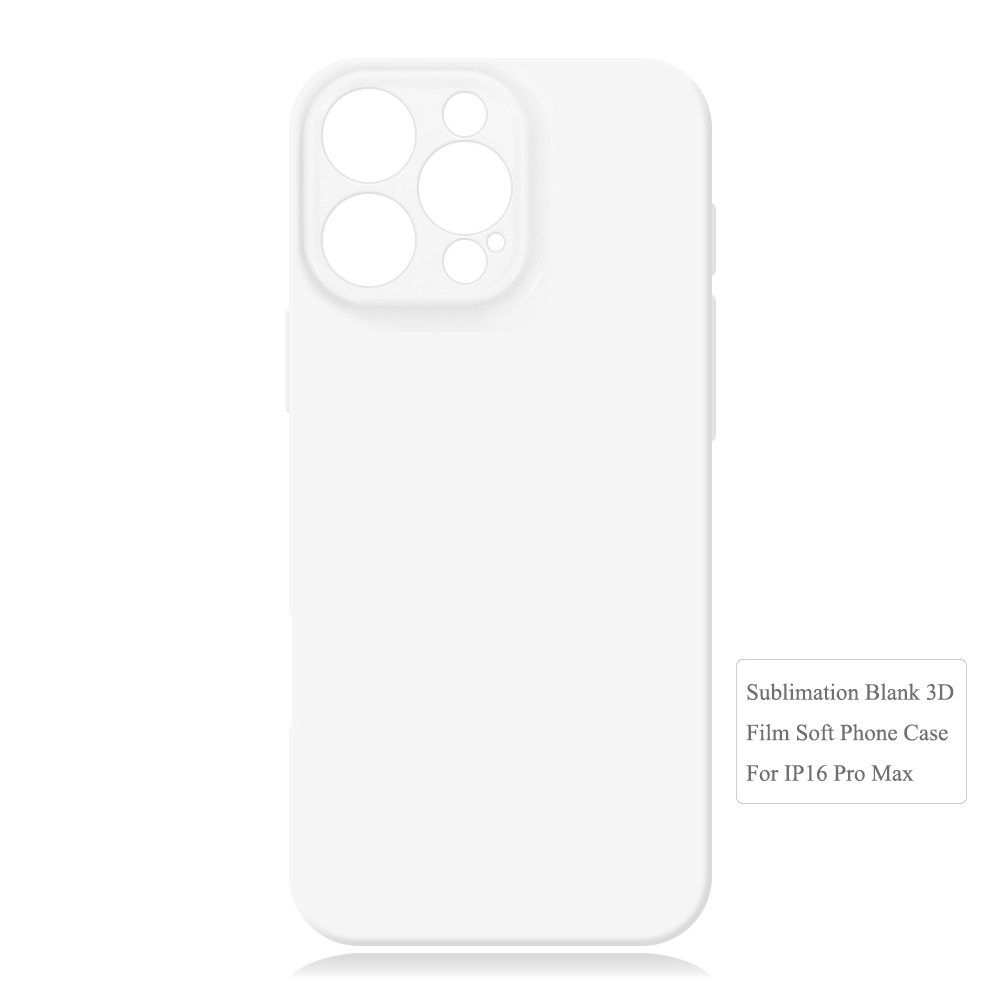 For iPhone 16 / IP 16 Pro max / IP 16 Plus 3D Soft Full Wrapped Film Sublimation Phone Cases With Glossy Surface