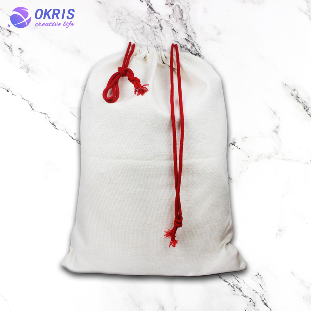 High Quality Custom Blank Sublimation Cotton Linen Drawstring Bag
