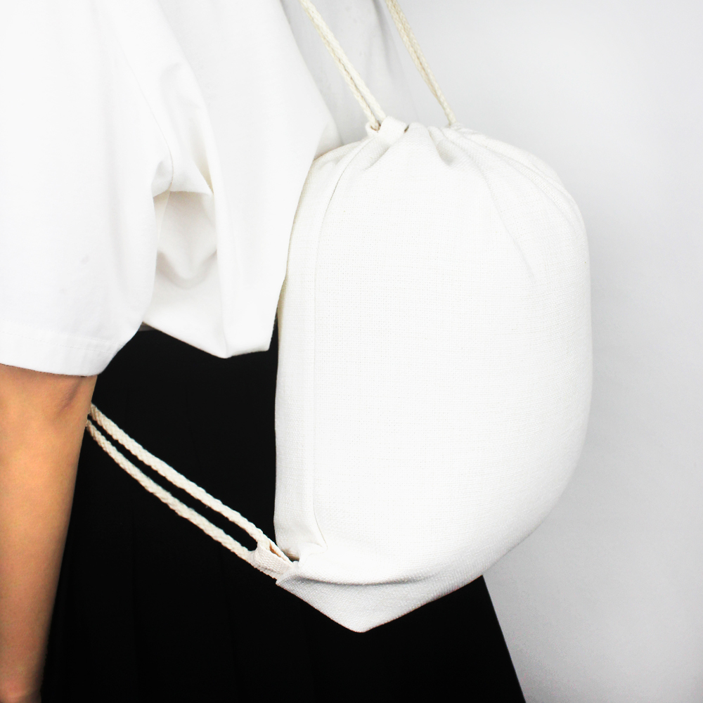 Customized Blank Sublimation Linen Drawstring Backpack DIY Heat Transfer Bag