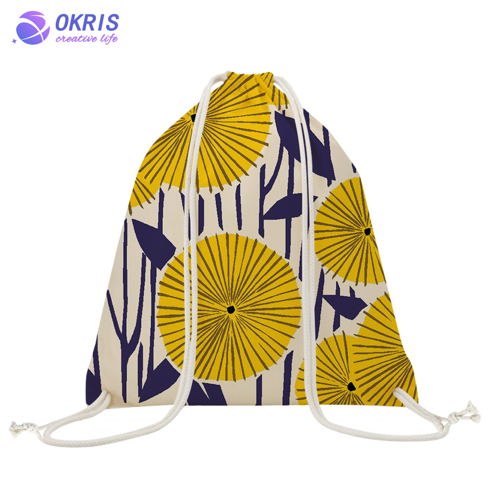 Customized Blank Sublimation Linen Drawstring Backpack DIY Heat Transfer Bag