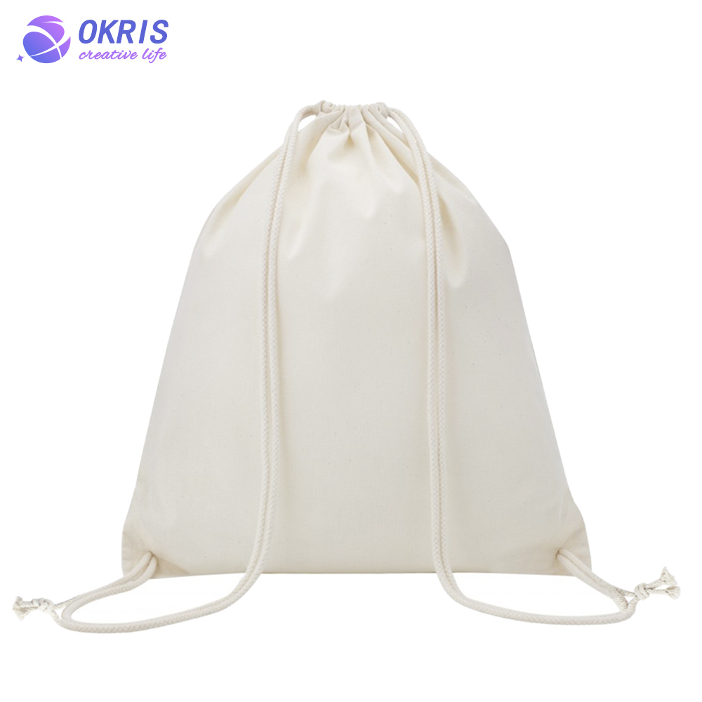 Customized Blank Sublimation Linen Drawstring Backpack DIY Heat Transfer Bag