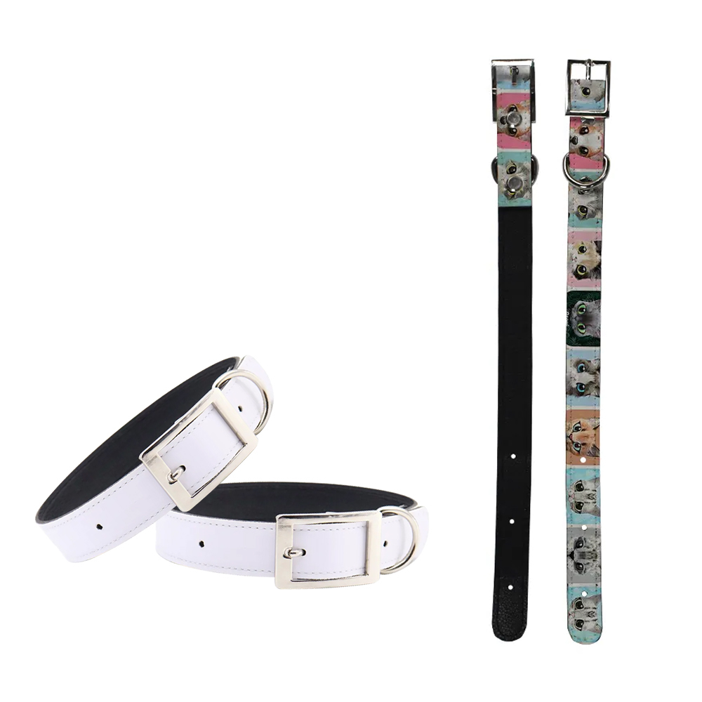 DIY Blank Adjustable Dog Collar Sublimation PU Leather Pet Collar