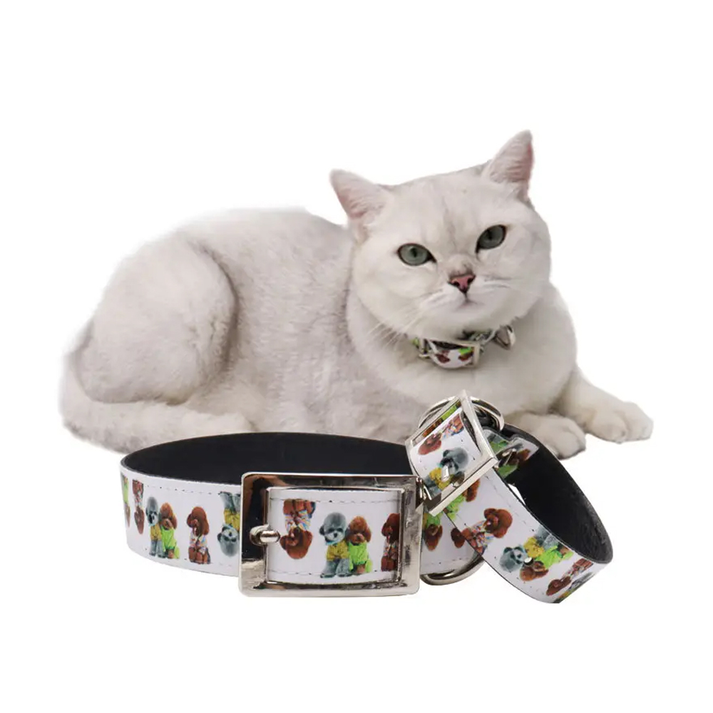 DIY Blank Adjustable Dog Collar Sublimation PU Leather Pet Collar