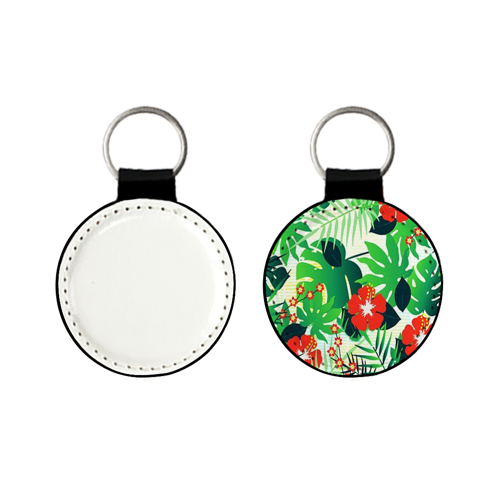 DIY Printing Double Side Printing Blank PU Leather Keychains