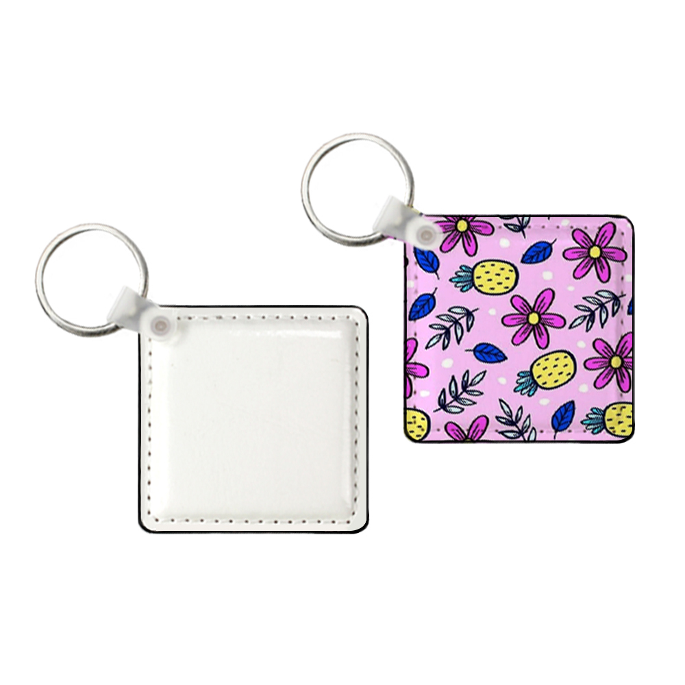 DIY Printing Double Side Printing Blank PU Leather Keychains