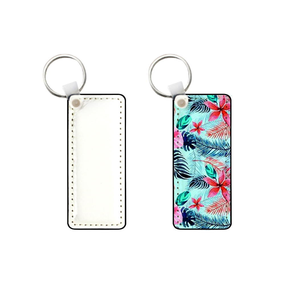 DIY Printing Double Side Printing Blank PU Leather Keychains