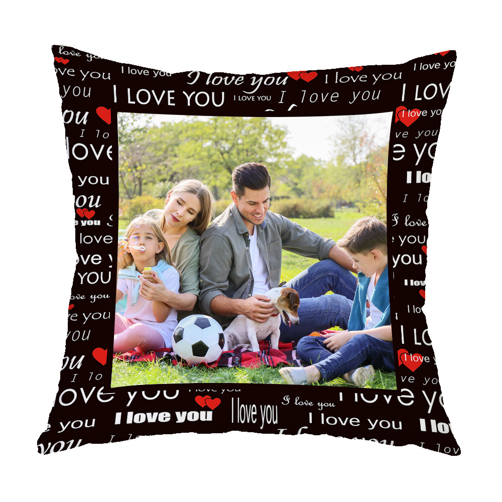 New Four Square / One Square Grid Pillow Cover With Color Printed Edge