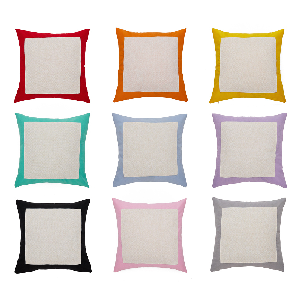 New Wholesale Price Blank Sublimation Colorful Linen Pillow Cover