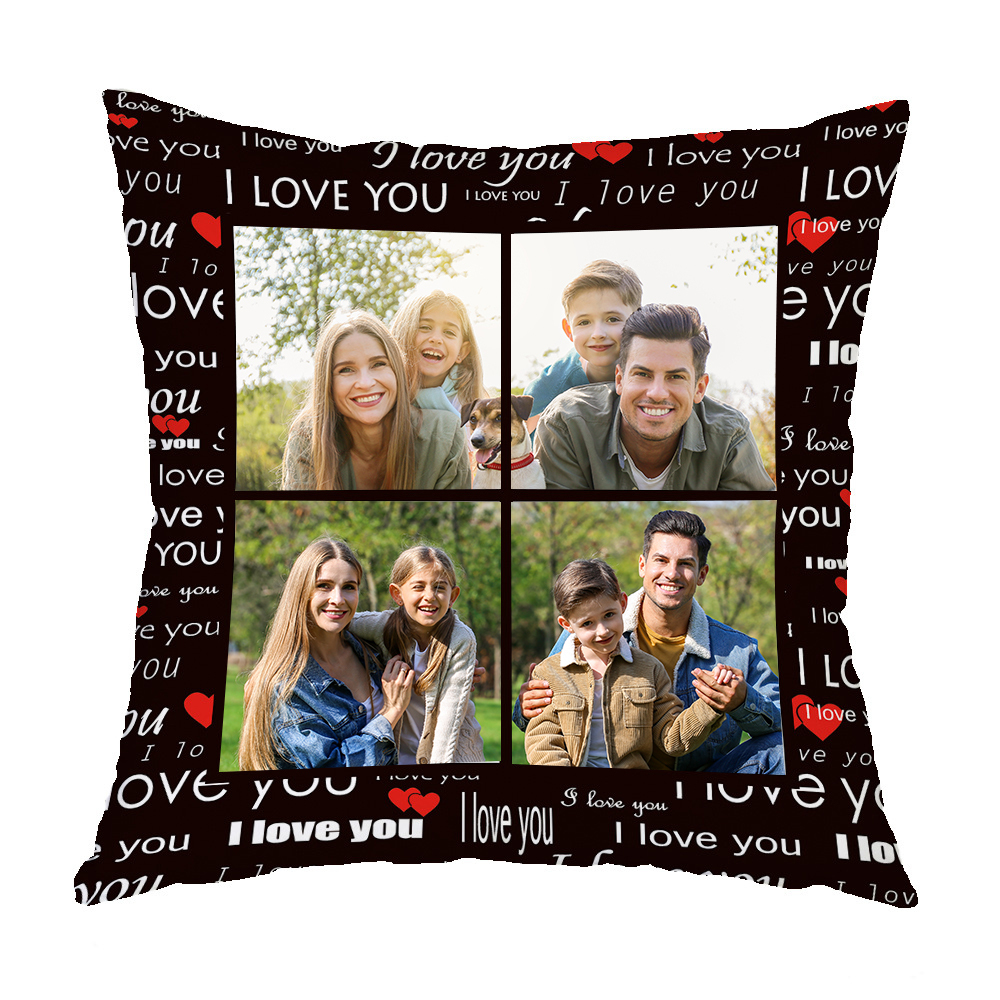 New Four Square / One Square Grid Pillow Cover With Color Printed Edge