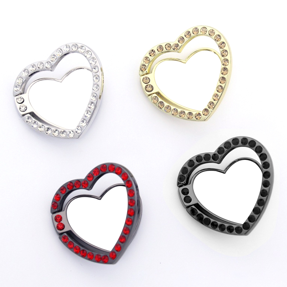Wholesale Price Blank DIY Sublimation Ring Holder 360 Degree Rotating Round Ring Phone Stand With Diamond