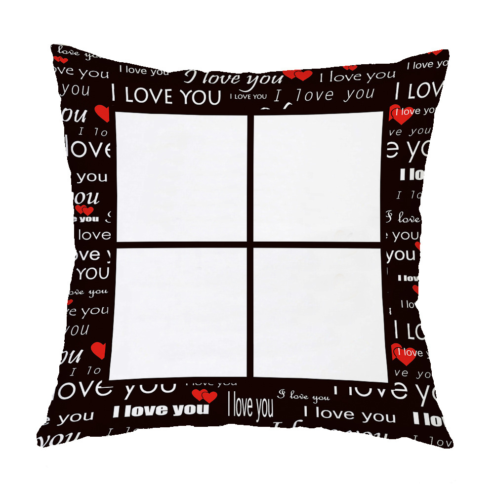 New Four Square / One Square Grid Pillow Cover With Color Printed Edge