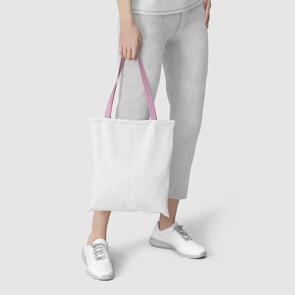 Blank Colorful Shoulder Tote Bag Customized Sublimation Canvas Shoulder Bag
