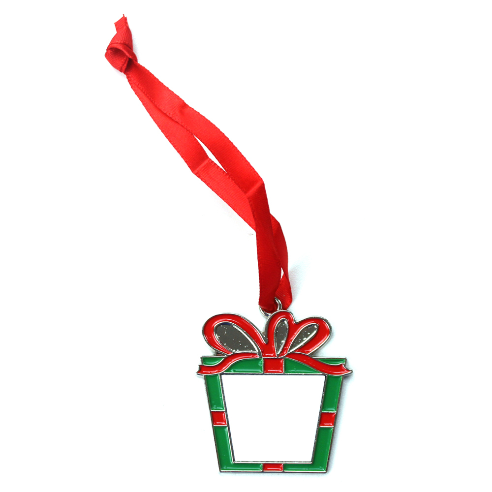 Customized Dye-Sublimation Blank Metal Xmas Ornament With Tree Shape