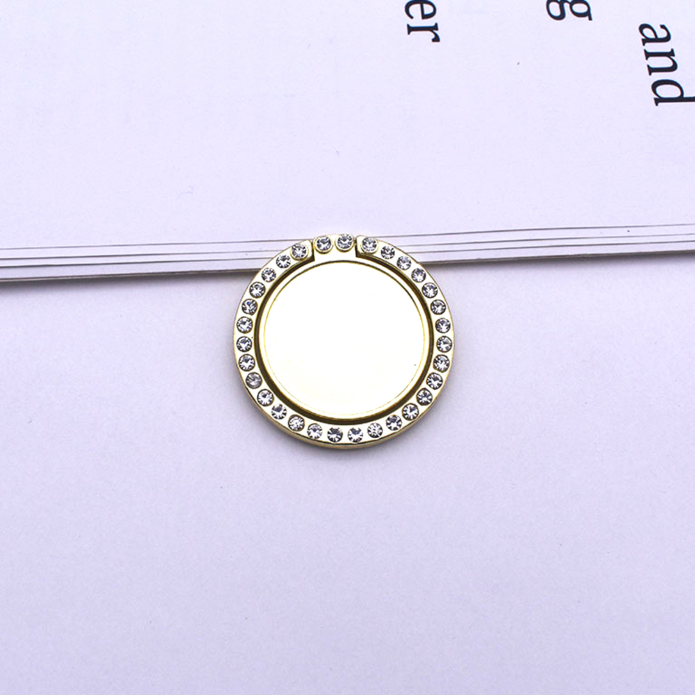 Wholesale Price Blank DIY Sublimation Ring Holder 360 Degree Rotating Round Ring Phone Stand With Diamond