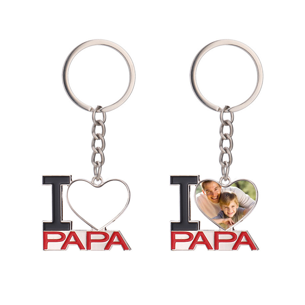 Custom Design Metal Sublimation Blank Keychain for Mama Papa