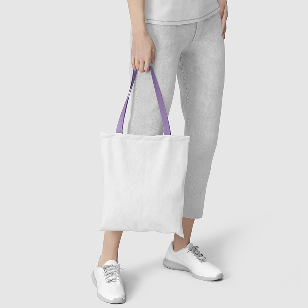 Blank Colorful Shoulder Tote Bag Customized Sublimation Canvas Shoulder Bag