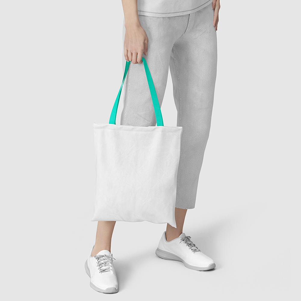 Blank Colorful Shoulder Tote Bag Customized Sublimation Canvas Shoulder Bag