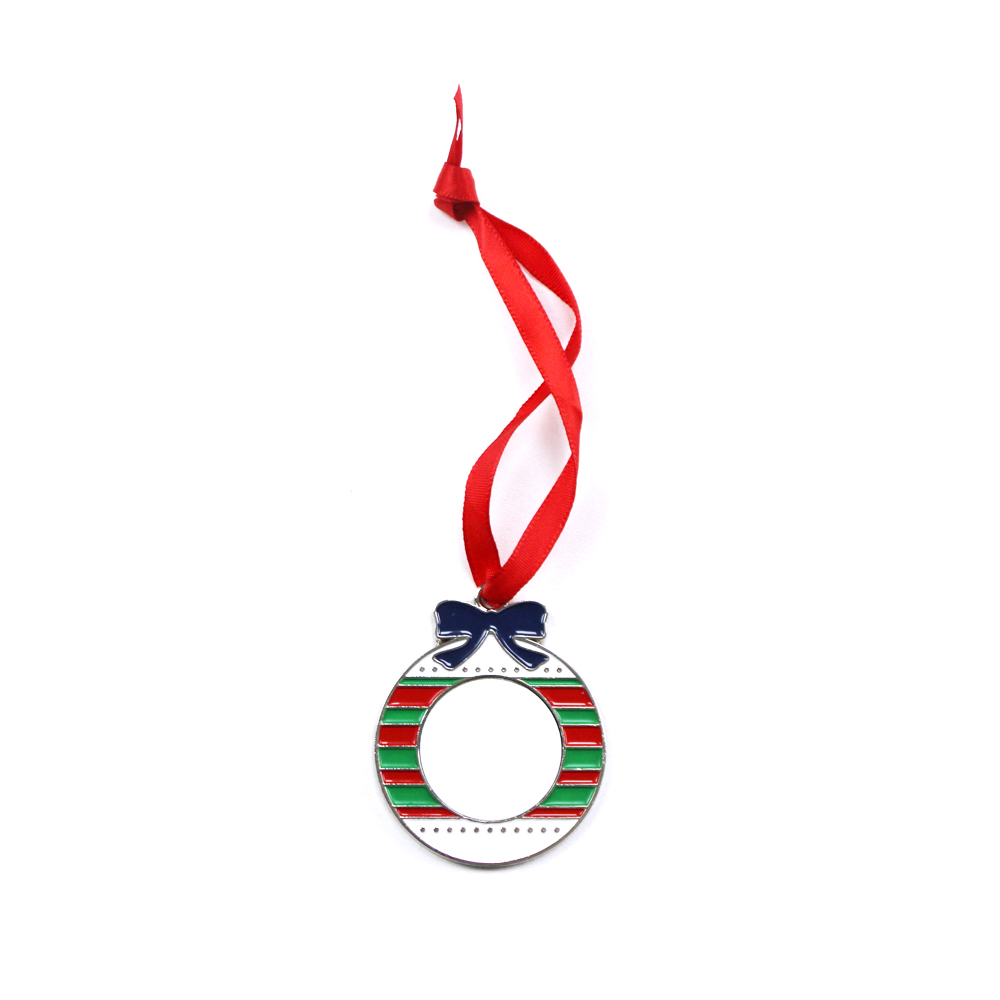 Customized Dye-Sublimation Blank Metal Xmas Ornament With Tree Shape