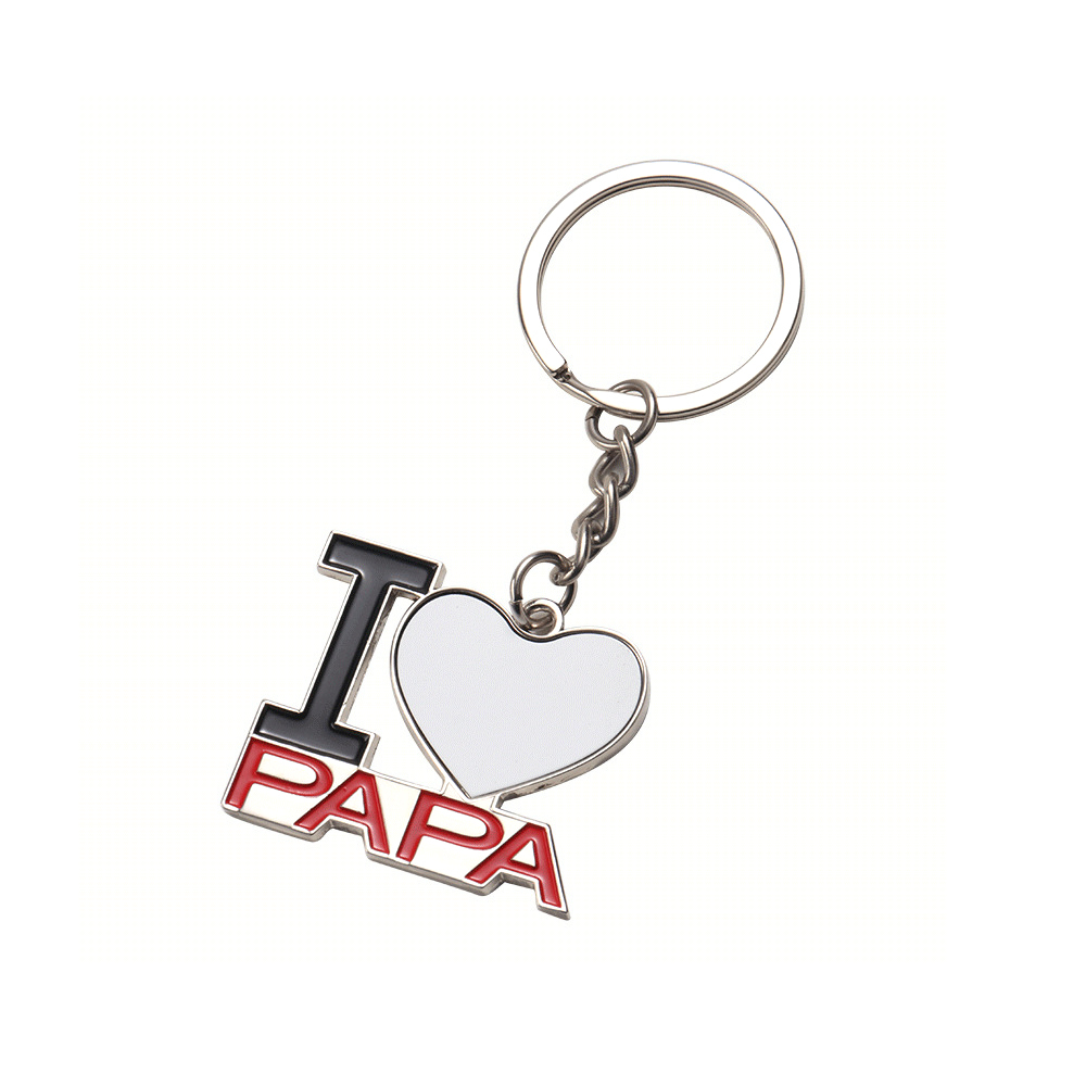 Custom Design Metal Sublimation Blank Keychain for Mama Papa