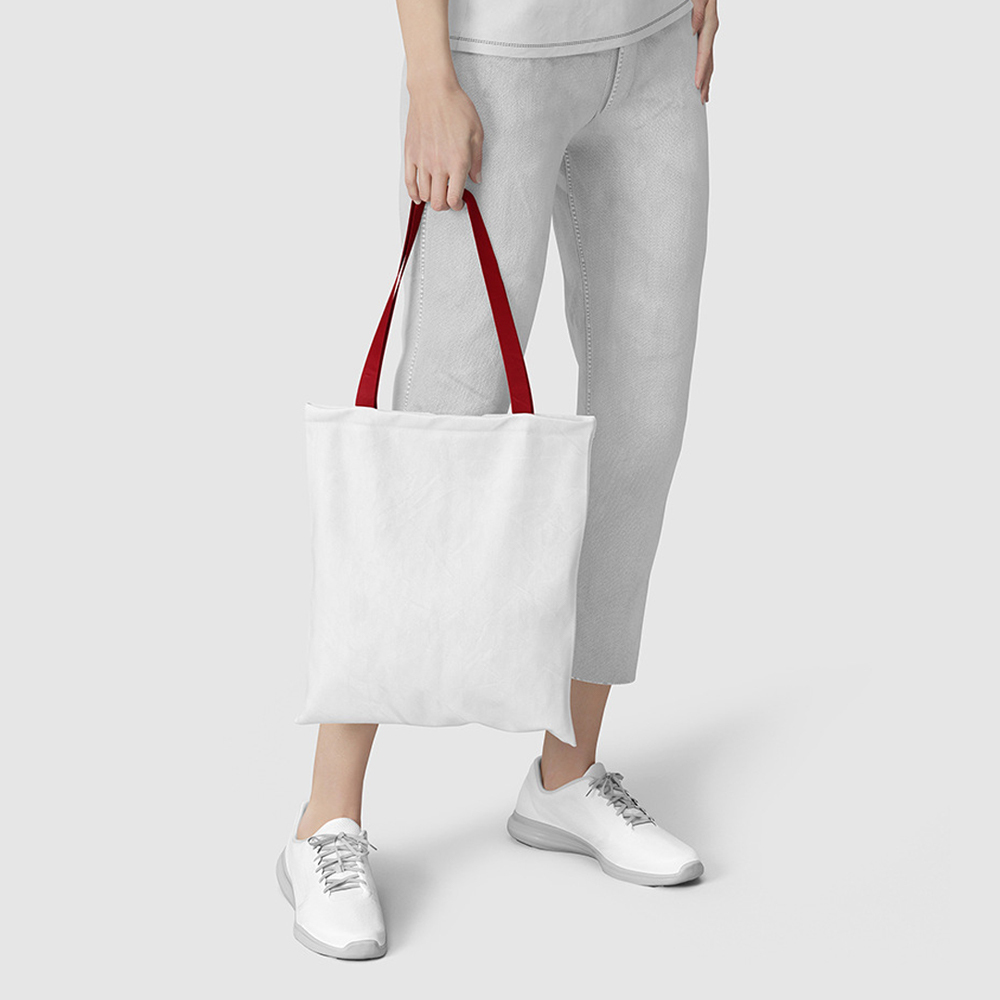 Blank Colorful Shoulder Tote Bag Customized Sublimation Canvas Shoulder Bag