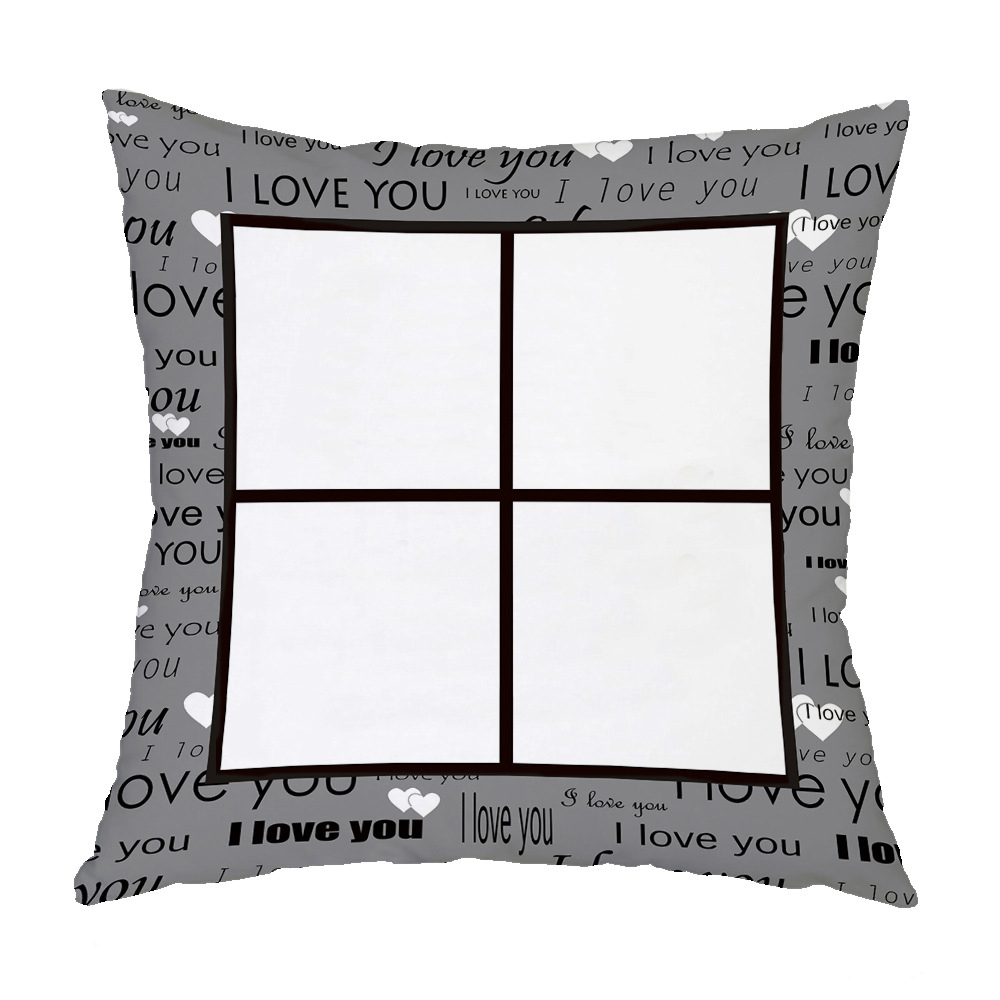 New Four Square / One Square Grid Pillow Cover With Color Printed Edge