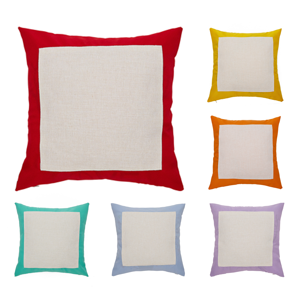 New Wholesale Price Blank Sublimation Colorful Linen Pillow Cover