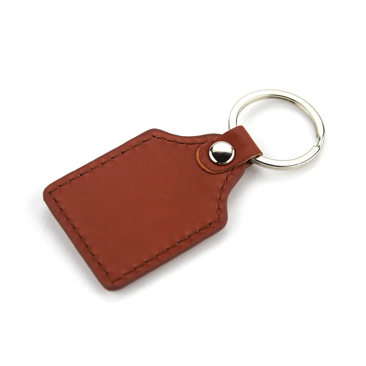 Popular Black Color PU Back Sublimation Keychain DIY Heat Transfer Blank Metal Key ring
