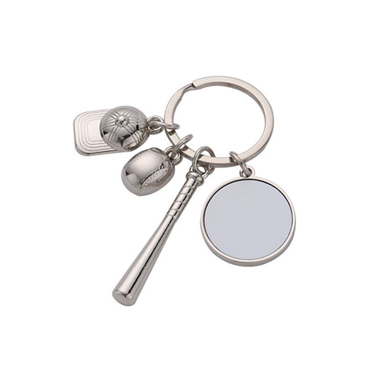 Blank Sublimation Lovers Keychains Round Heart Shape Couples Key ring With Double sides printable
