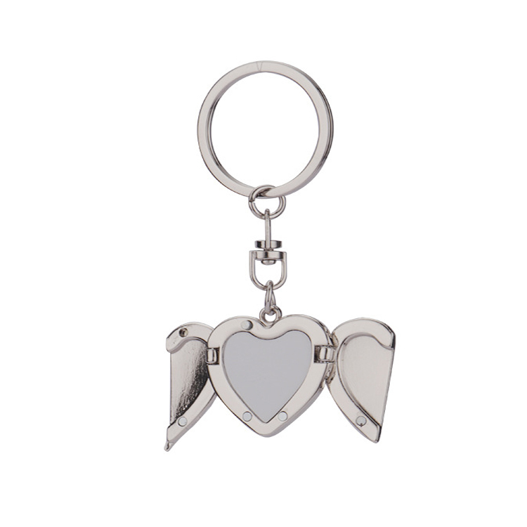 Blank Sublimation Lovers Keychains Round Heart Shape Couples Key ring With Double sides printable