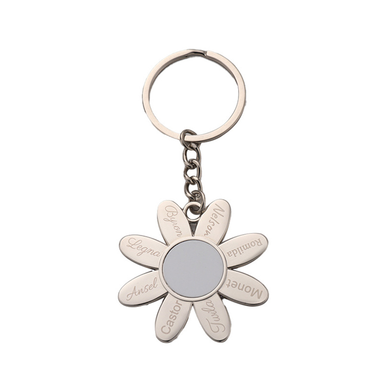 Blank Sublimation Lovers Keychains Round Heart Shape Couples Key ring With Double sides printable