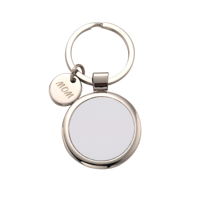 Blank Sublimation Lovers Keychains Round Heart Shape Couples Key ring With Double sides printable