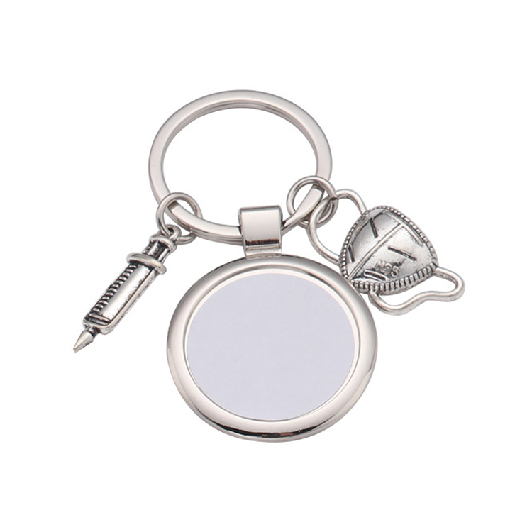 Blank Sublimation Lovers Keychains Round Heart Shape Couples Key ring With Double sides printable