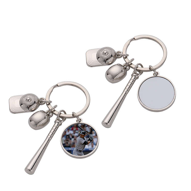 Blank Sublimation Lovers Keychains Round Heart Shape Couples Key ring With Double sides printable