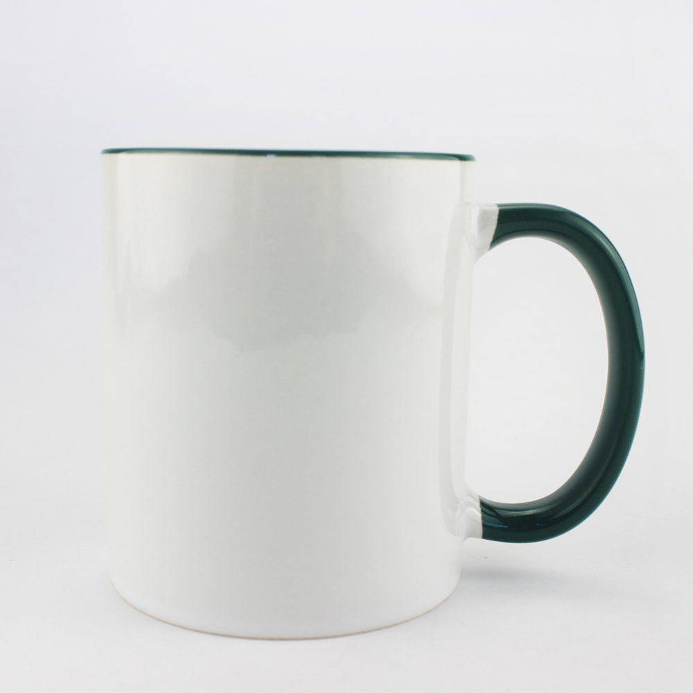 High Quality Sublimation White Blank 11oz fringe and inside color mug