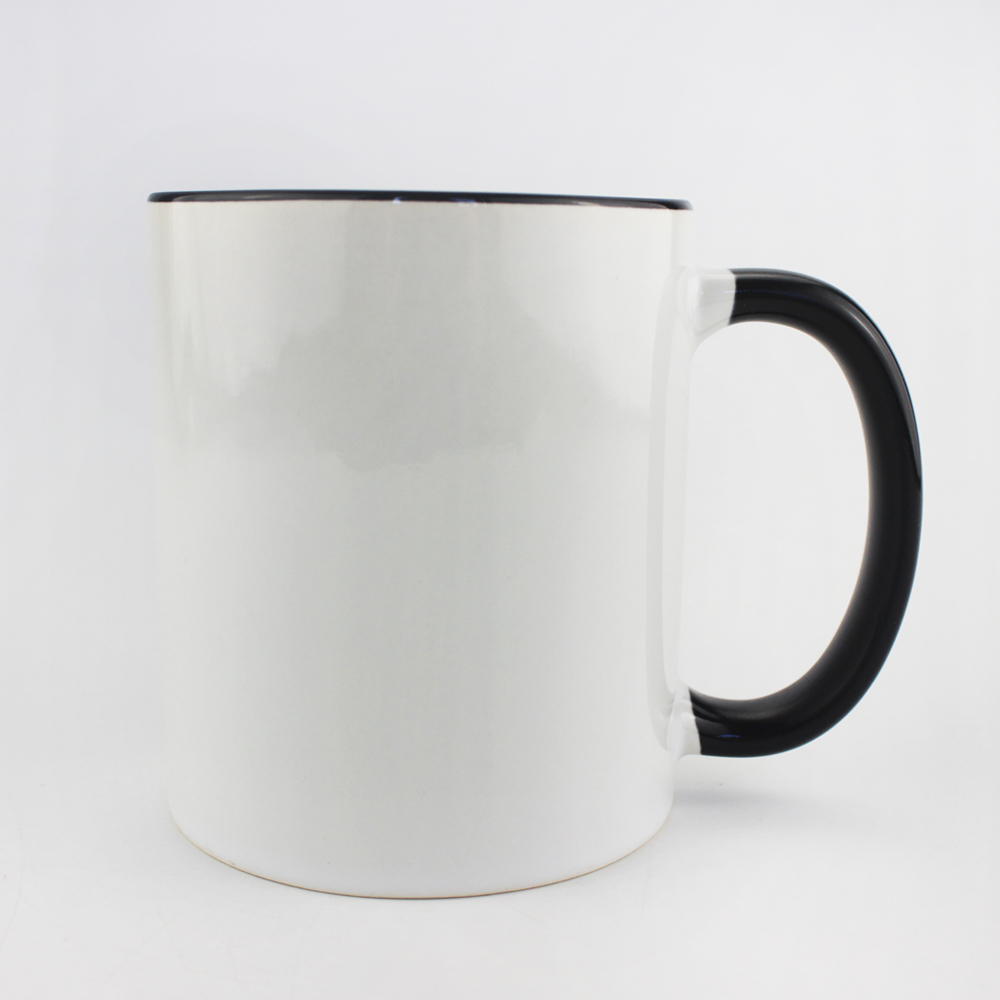 High Quality Sublimation White Blank 11oz fringe and inside color mug