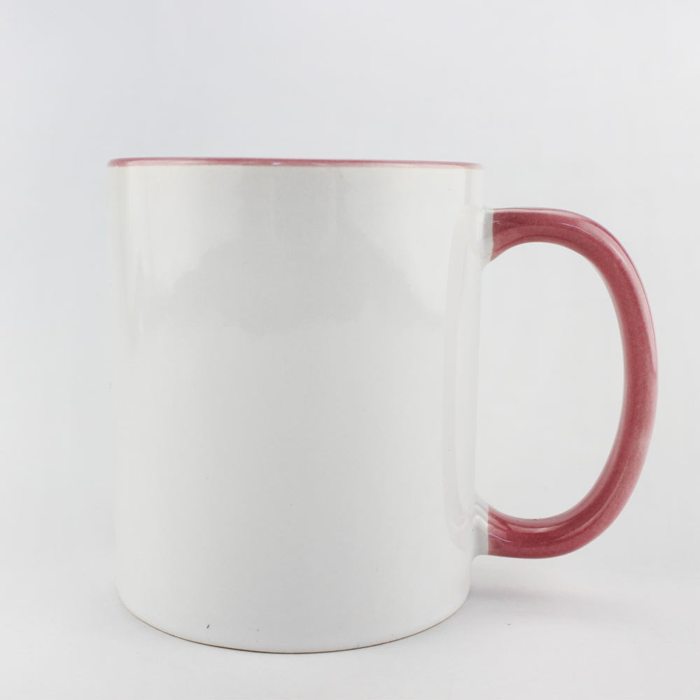 High Quality Sublimation White Blank 11oz fringe and inside color mug