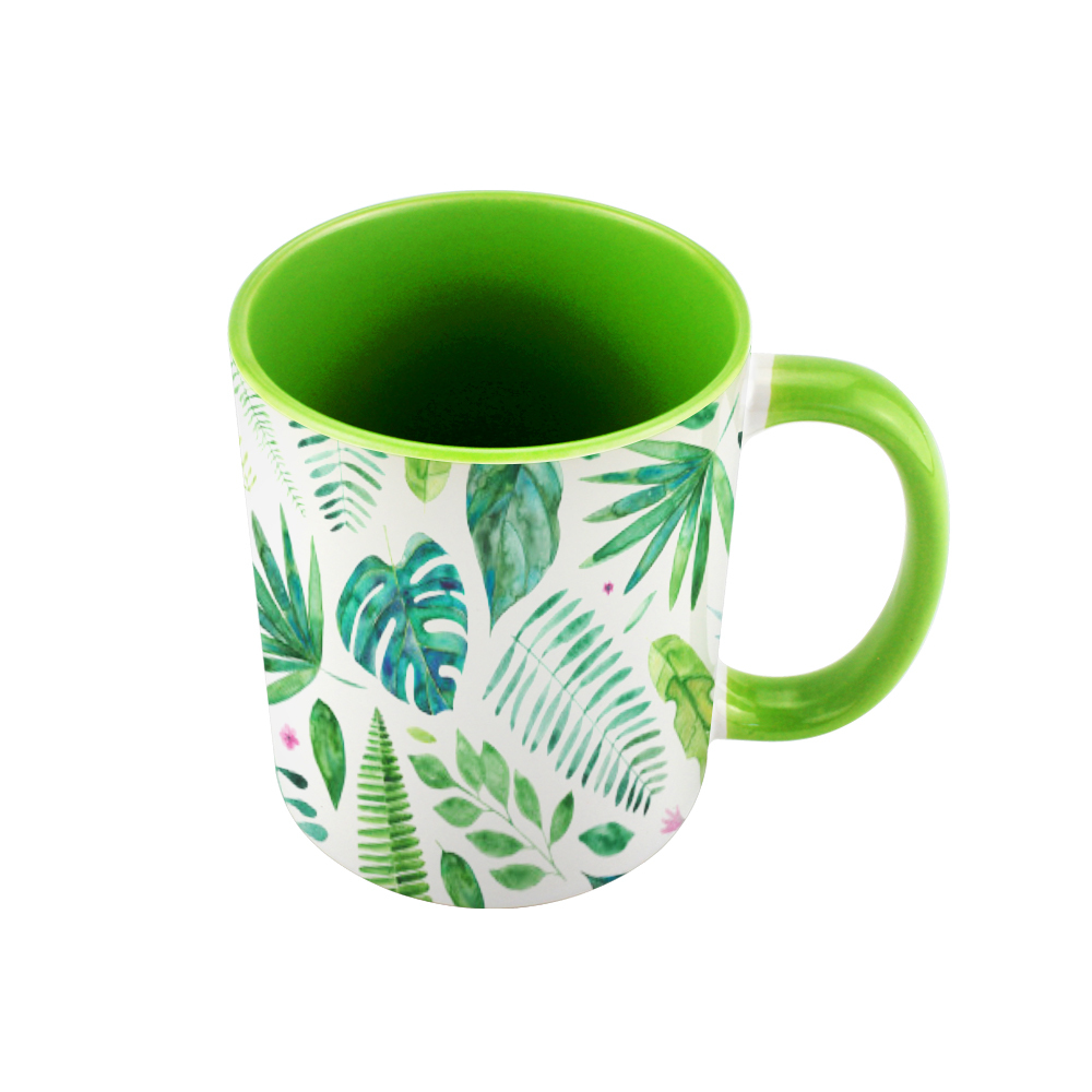 High Quality Sublimation White Blank 11oz fringe and inside color mug