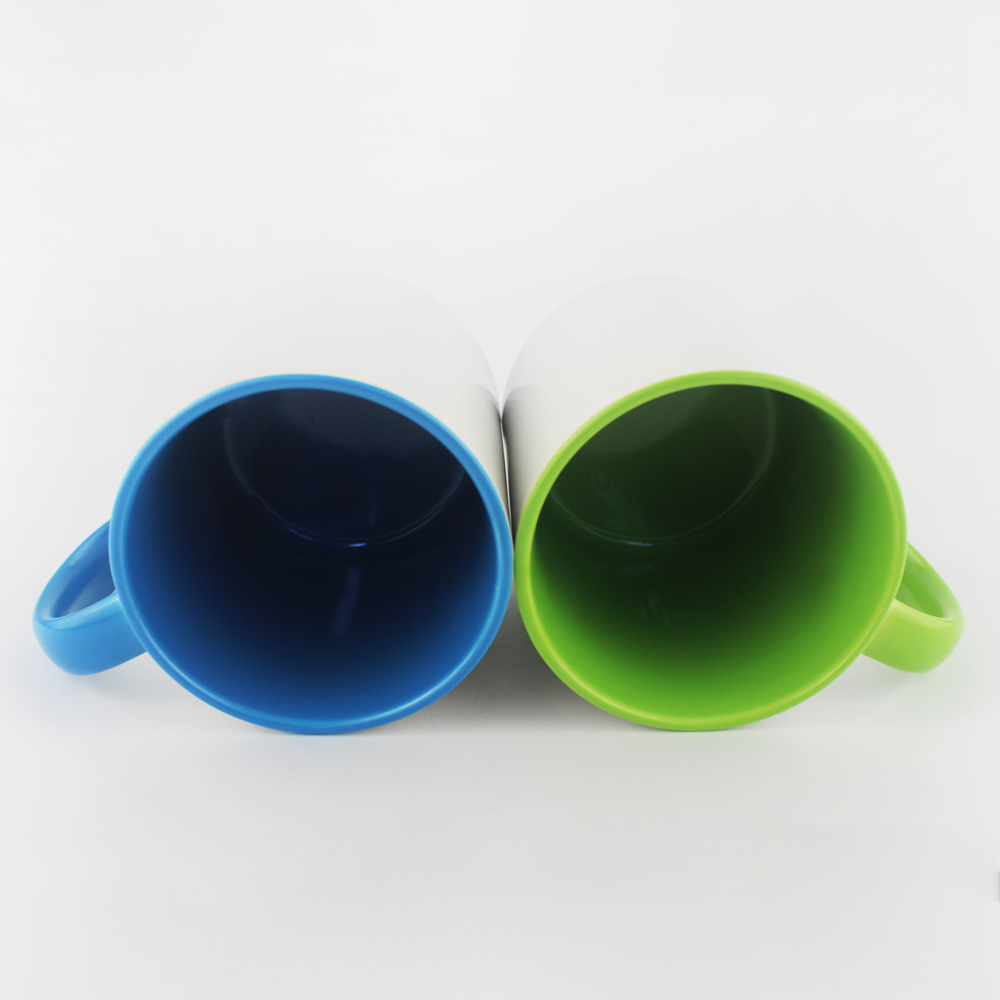 High Quality Sublimation White Blank 11oz fringe and inside color mug