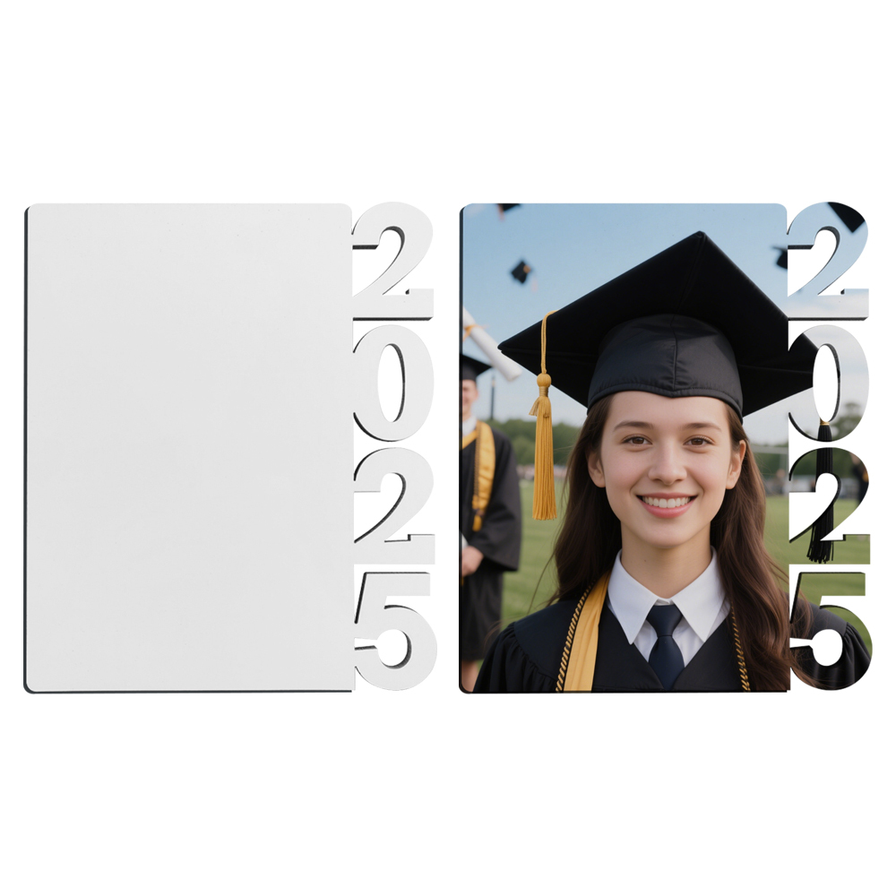 2025 Customizable MDF Graduation Photo Frame | Heat Transfer DIY Printable Blank Picture Frames & Keychain | Bulk Orders Available