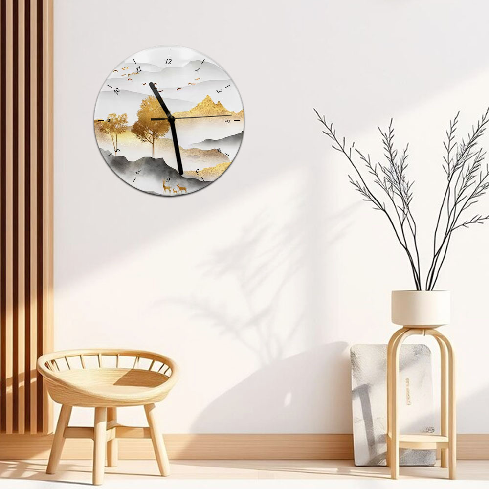 Sublimation Glass Clock for Home Decorative, Personalized Decorative Glass Clock, Customized Glass Photo Clock Frame