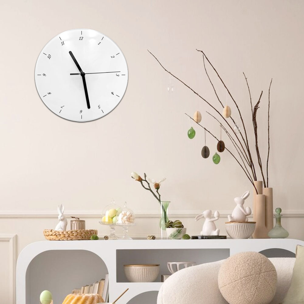 Sublimation Glass Clock for Home Decorative, Personalized Decorative Glass Clock, Customized Glass Photo Clock Frame