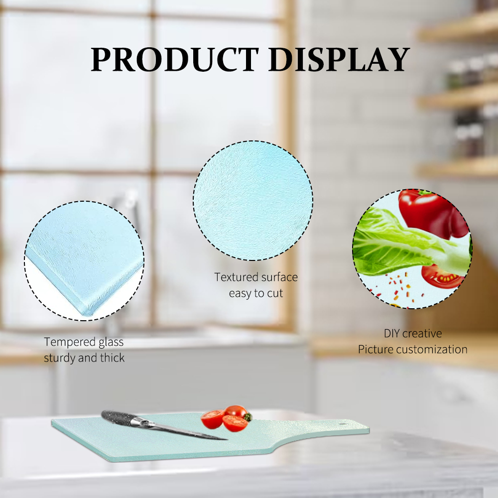 Sublimation Tempered Glass Cutting Board, Personalized Chopping Board for DIY Gift